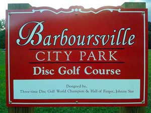 Barboursville Disc Golf | Sign at the start